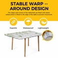 thumbnail image 4 of Watercolor Floral Table Cloths for 5 Foot Rectangle Tables, Spring Flowers Birds Plants Gray Plaid Patio Waterproof Elastic Fitted Tablecloths, Washable Rectangular Table Cover for Camping, 4 of 8