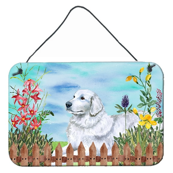 Carolines Treasures CK1237DS812 Maremma Sheepdog Spring Wall or Door Hanging Prints  8x12 multicolor
