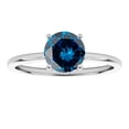 thumbnail image 3 of Diamond Halo Engagement Rings For Women 1.05 Carat Natural Blue & White Diamond Wedding Anniversary Solitaire Ring For Women In 18K White Rose Yellow Gold, 3 of 5