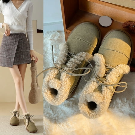 

YODETEY Women s Boots Women s Shoes Snow Boots Winter Low Snow Boots Thick Bottom Snow Boots Women Water Proof Non-slip Padded Thickening Warm Cotton Shoes Plus Size Women s Shoes