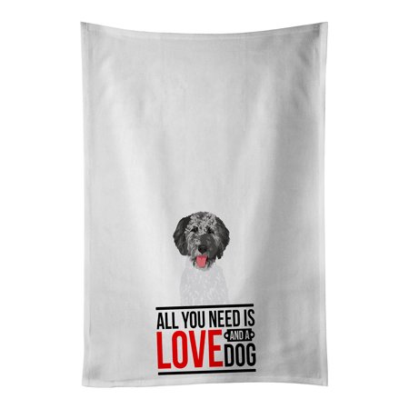 Doodle Silver #3 White Kitchen Towel Set of 2 19 in x 28 in