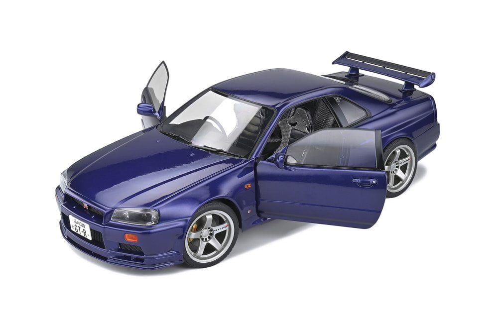 1999 Nissan Skyline (R34) GT-R, Midnight Purple - Solido S1804303 - 1/18  scale Diecast Car