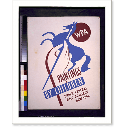 Historic Print, WPA paintings by children under Federal Art Project, New York - 2, 16" x 20"