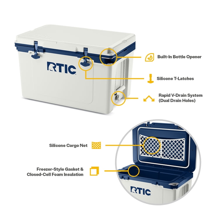 RTIC Ultra-Light 52 Qt Hard-Sided Ice Chest Cooler, Fits 76 Cans