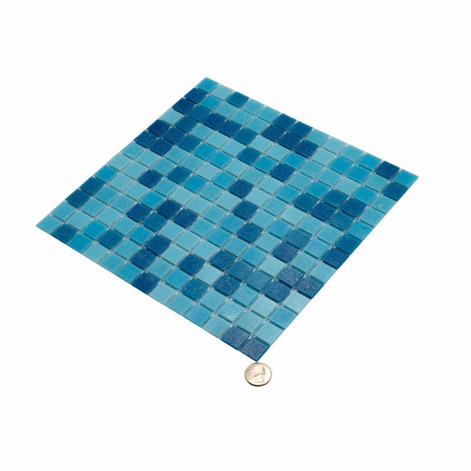 Mingles 12 in. x 12 in. Glossy Pacific Blue Glass Mosaic Wall and Floor Tile (20 sq. ft./case) (20-pack)