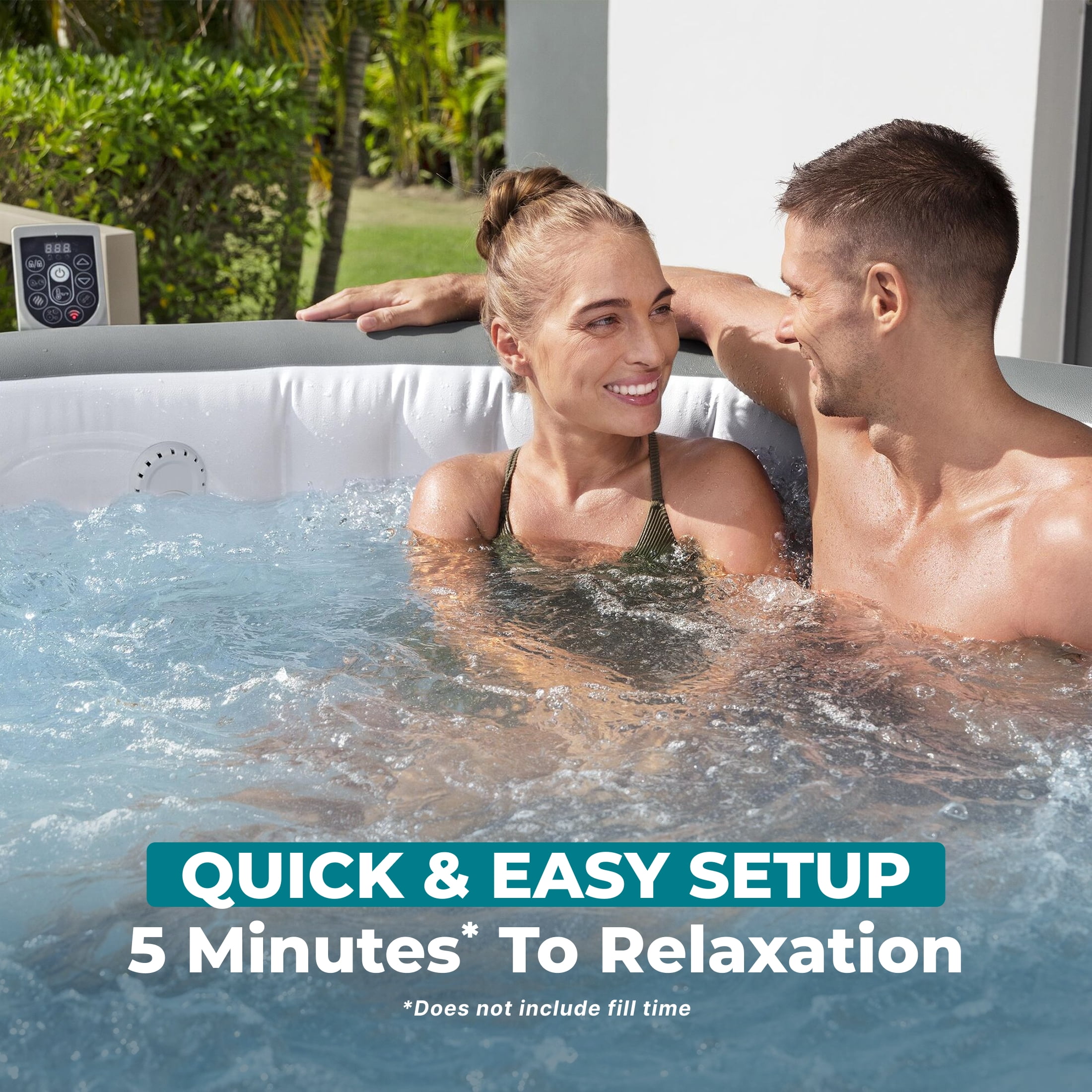 Bestway SaluSpa Hawaii 6-8 Person Inflatable Hot Tub, Round Energy-Efficient Spa, 93"x28"