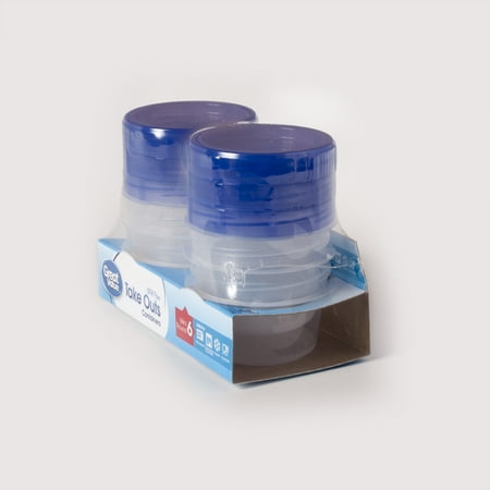 Great Value Mini Round Take Outs Container, BPA Free, 6 Count