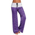 thumbnail image 2 of Guardurnaity Pantalones de yoga para mujer Elásticos de tiro alto Leggings sueltos rectos Pantalones de fitness para salón Prendas para la parte inferior del cuerpo violeta SG, 2 of 5
