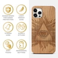 thumbnail image 4 of Case Yard Wooden Case Outside Soft TPU Silicone, Slim Fit Shockproof Wood Protective Phone Cover for Girls Boys Men and Women, Supports Wireless Charging Illuminati Design case for iPhone-11-Pro-Max, 4 of 7