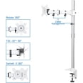 thumbnail image 4 of Fully Adjustable Single Monitor Standing Mount Extra Tall 31.5" Pole for One Display up to 32" - SA-D280-White, 4 of 5
