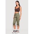 thumbnail image 2 of Women's Belted Capri Cargo Pants with Ruched Drawstring Hem, 2 of 4