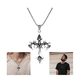 thumbnail image 2 of Collar Hombre De Cruz Llama Cadena Acero Inoxidable Gótica Malubero, Plata, 2 of 5