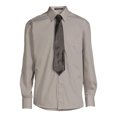 thumbnail image 5 of Silver Label Men’s Long Sleeve Solid Dress Shirt with Front Chest Pocket and Coordinating Necktie, 5 of 6