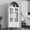 White, variant on 73" Tall Metal Arched Display Cabinet with Glass Doors, Freestanding Kitchen Pantry with 2 Drawers, Black