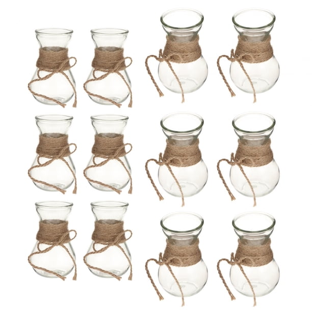 Jarrones de flores elegantes y modernos para decoración del hogar, como regalo para bodas, centros de mesa. 12x con cuerda