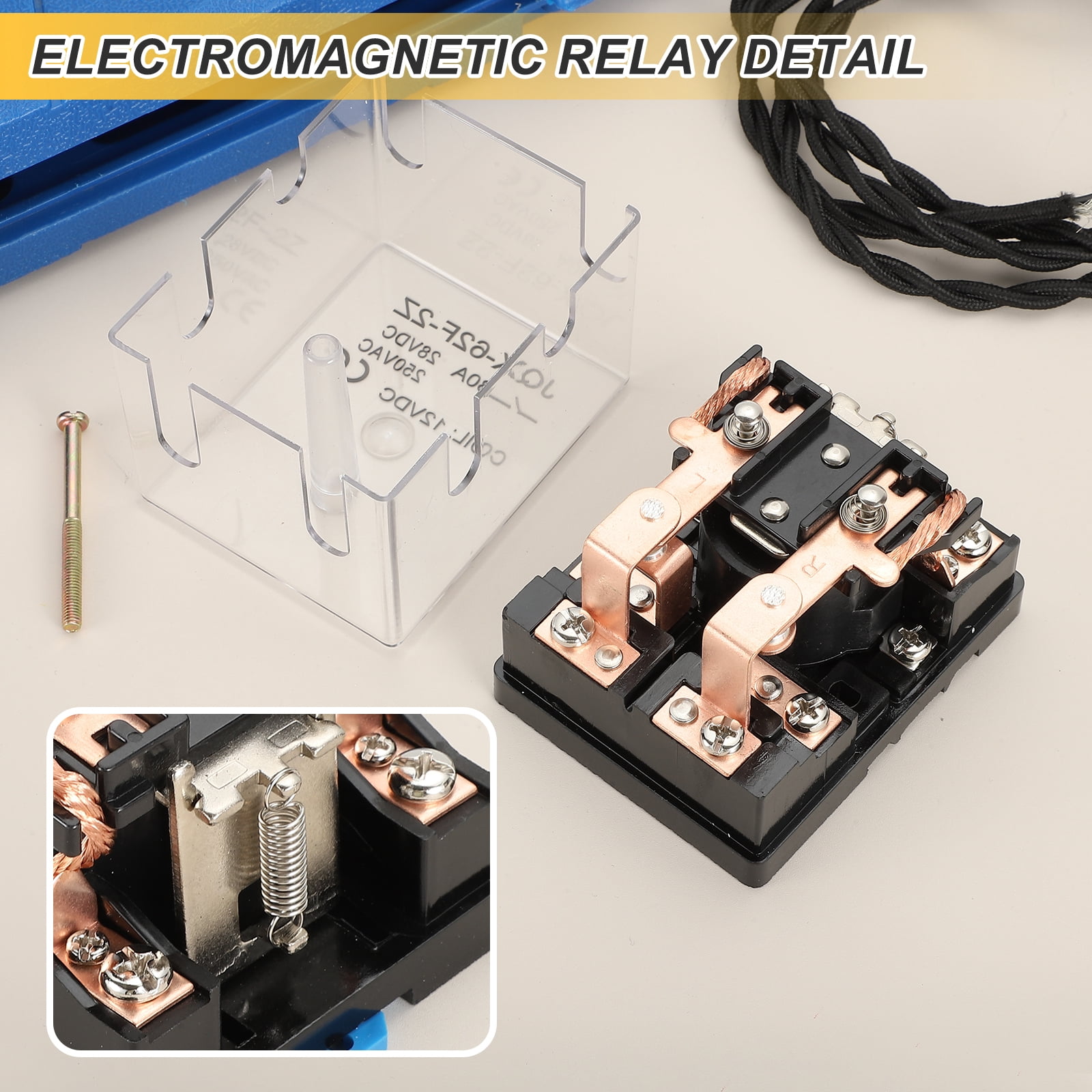 AC110V 80A Electromagnetic Relay, High Power Relay DPDT 2NO 2NC 8 Terminals Din Rail Mounting