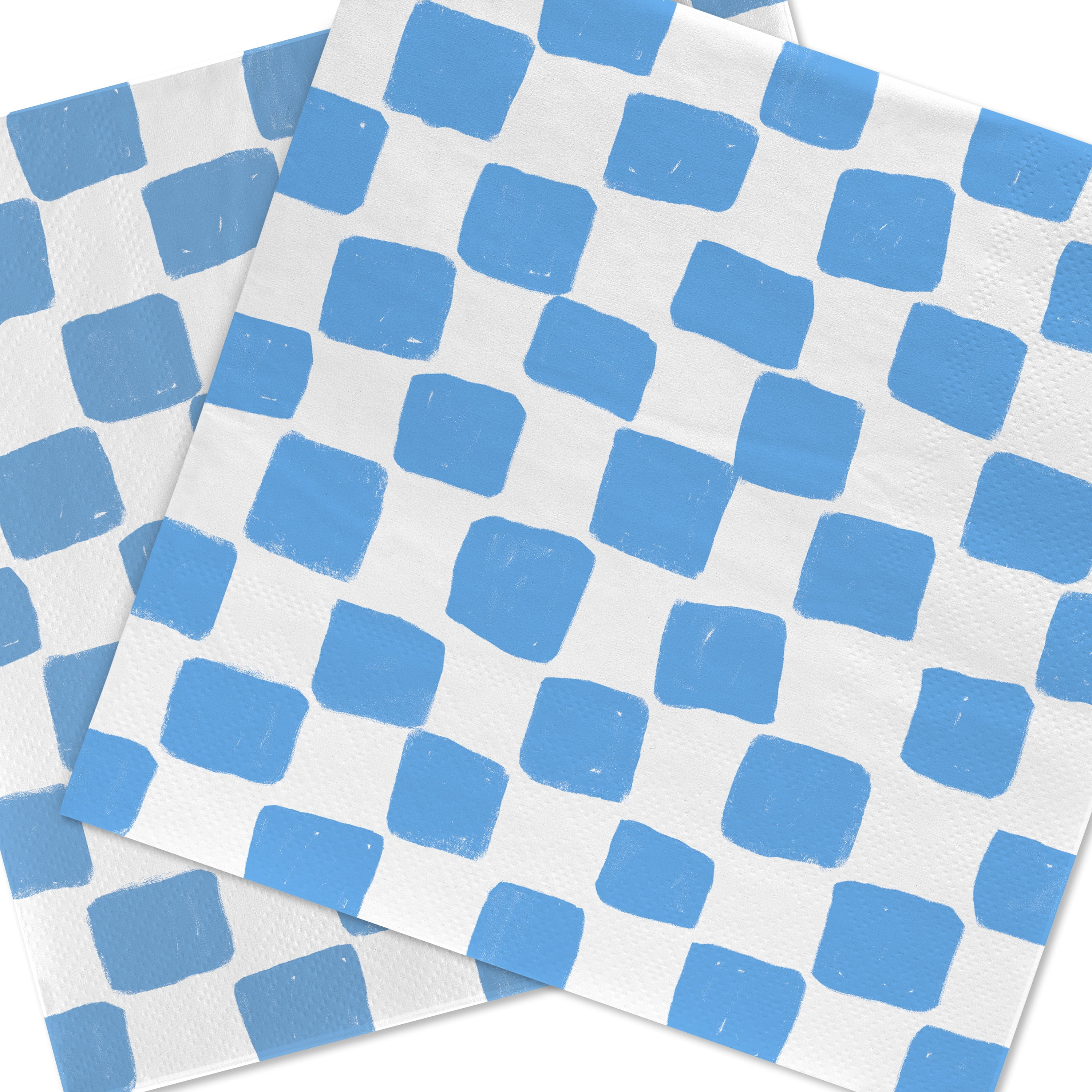 Bright Tides Blue and White Gingham Disposable Paper Napkins, 6.5" x 6.5", 20 Count, by Way To Celebrate