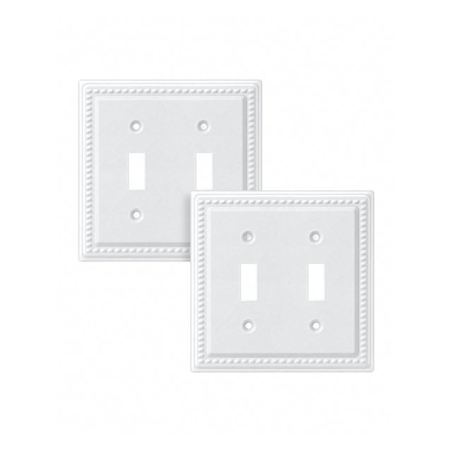 DEWENWILS Double Toggle Light Switch Covers, Aged Bronze/Antique Brass/White Outlet Wall Plates, Heavy-Duty Metal Material