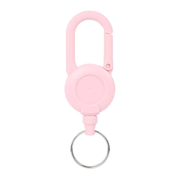 TUWAFE Retractable Keychain with Steel Wire Rope Carabiner Badge Reel Holder Clip Key Ring Heavy Duty Outdoor Camping Climbing Anti-Lost Buckle