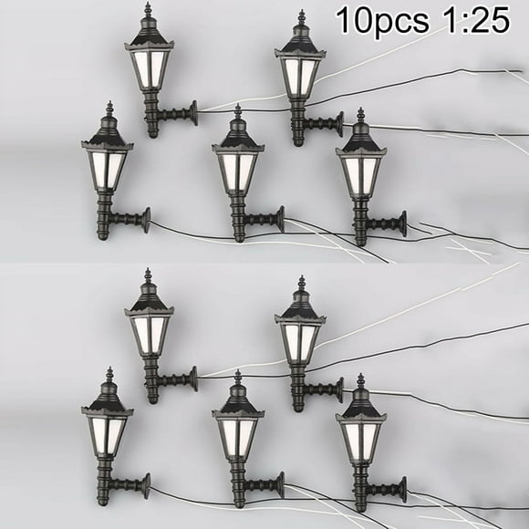 HONGDI 10pcs Street Light Model, 1:25 Railway Train Lamp Post Lamps Accessories for G scale