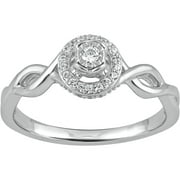 Everlasting Promise 1/6 Carat T.W. Diamond Bypass Sterling Silver Promise Ring