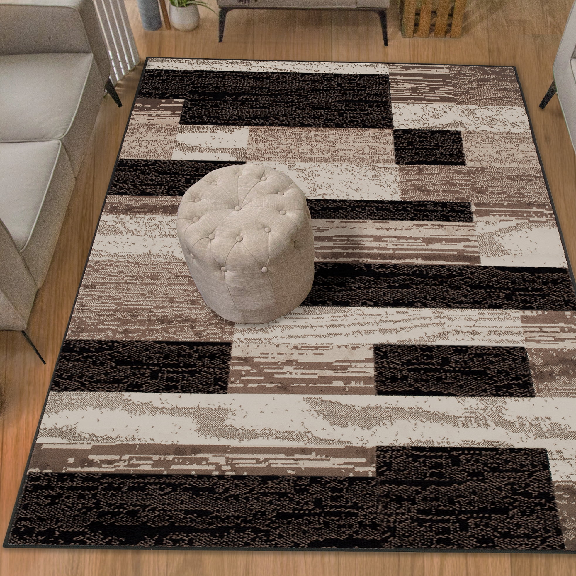 BNM Rockwood Area Rug or Runner, 8' x 10', Chocolate