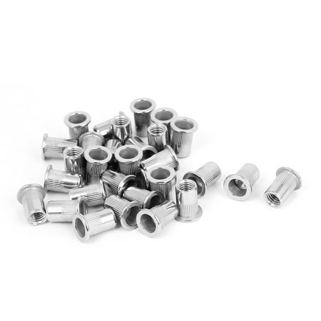 

M8x18mm Stainless Steel knurled Body Flat Head Rivet Nut Rivnuts Nutserts 30pcs