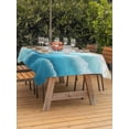 thumbnail image 3 of Outdoor Tablecloth with Umbrella Hole for Patio/Picnic/Party/Camping, Blue Ombre Beach Waterproof Table Cloth Rectangle Table Cover Washable, Ocean Coastal Gradient Waves Summer (60"x 102"), 3 of 8