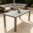 thumbnail image 3 of Leumius 68.9" Outdoor Dining Table for 6,All-Weather Furniture Table with Umbrella Hole for Outdoor Picnics & Patio,Backyard,Gray, 3 of 8