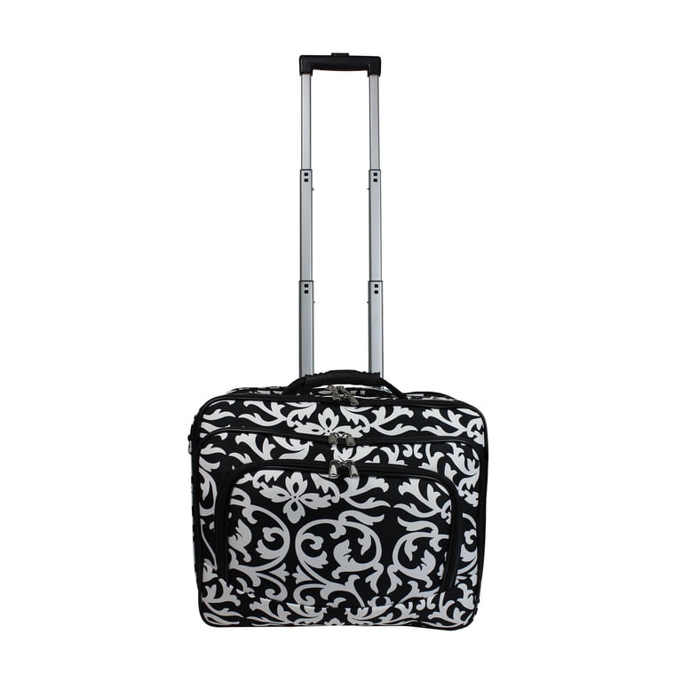 World Traveler Rolling 17" Laptop Briefcase, Damask photo 2