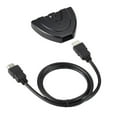 thumbnail image 1 of 3 Port HDMI-Compatible Switch 3 in 1 Out Switcher Splitter Box Selector 3x1 Ultra HD Video 1080P, 1 of 7
