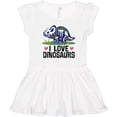 thumbnail image 3 of Inktastic Girl Dinosaur I Love Dinosaurs Girls Toddler Dress, 3 of 5