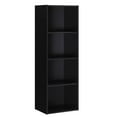 thumbnail image 1 of Pemberly Row Four Shelf Multi-Purpose Wooden Bookcase in Black Finish, 1 of 5