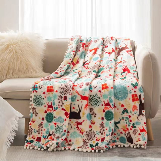 Fiudx Decoración del hogar Mantas navideñas suaves y cálidas, mantas mullidas para sofá de vellón, mantas acogedoras para cama, lavables a máquina, gruesas y cómodas, a cuadros, para sofá peludo