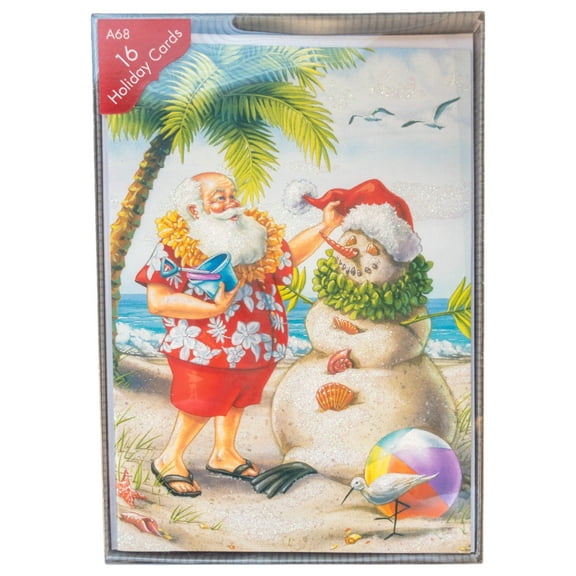 Paper Magic 16 Santa Building Snowman Sandman Beach Holiday Christmas Cards