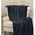 thumbnail image 2 of Plutus Black Mink Faux Fur Luxury Throw 90"W x 60"L, 2 of 2
