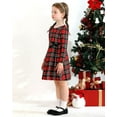 thumbnail image 4 of SANMIO Toddler Christmas Dress for Girls Plaid Dresses Red Green Long Sleeve Holiday Outfits Casual 2-7T, 4 of 7