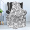 thumbnail image 4 of Orchids Soft Flannel Fleece Throw Blanket, Monochrome Art Hand Drawing Style Brazilian Jungle Plants with Little Buds, Cozy Plush for Indoor and Outdoor Use, 50" x 70", Black and White, by Ambesonne, 4 of 5