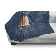 thumbnail image 3 of I Love You Soft Flannel Fleece Blanket, Love Cats on the Roof Under Night Sky Moon Stars Caricature Kitty Image, Cozy Plush for Indoor and Outdoor Use, 50" x 70", Petrol Blue Ivory, by Ambesonne, 3 of 6