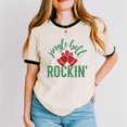 thumbnail image 5 of Jingle Bell Rockin' Bell Glitter - Women's Ringer Tee, 5 of 6