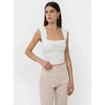 thumbnail image 3 of Ruched Square-Neck Blouse, 3 of 7
