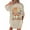 Khaki, variant on Women T Shirt Letter Floral Grpahic Oversize Loose Casual Short Sleeve Summer Workout Clothes Dark Gray L