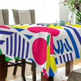 thumbnail image 5 of Yayeee Tablecloths 60" x 90" Rectangle Wrinkle Resistant Party Table Cover, Red Retro Shapes, 5 of 8