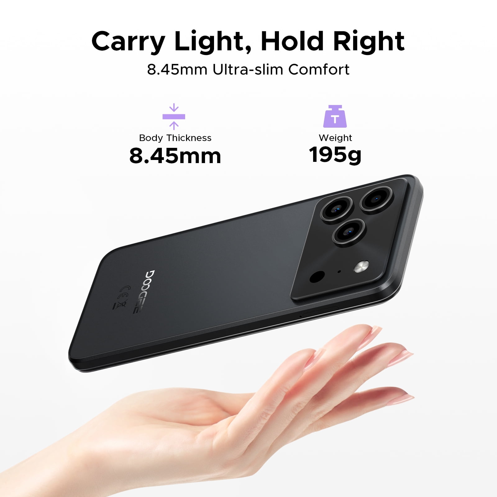 DOOGEE Note56 Plus Unlocked Android 16 Cell Phone, 48GB + 256GB/2TB TF Expand, 6.56" HD+ 90Hz Display, 6150mAh Battery, 50MP+8MP AI Camera, NFC/OTG/Side Fingerprint, 4G Dual SIM Unlocked Smartphone
