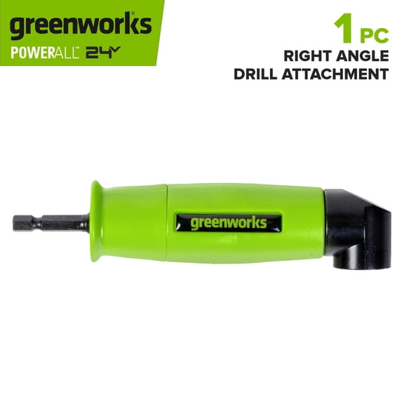 Greenworks Right-Angle 1/4" Drill Attachment with Magnetic Bit Holder, PA51407A1