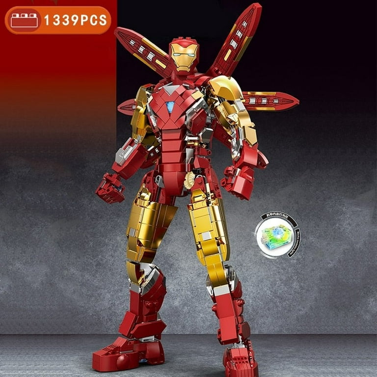 Superheroe Playmobil Uilding Block Doll - Figurines Iron Man Assemblées
