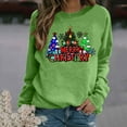 thumbnail image 2 of Stamzod Womens Pullover Sweatshirts Fashion Christmas Printed Casual Crewneck Long Sleeve Oversized Sweatshirt for Women Christmas Gifts Mint Green S, 2 of 3