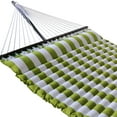 thumbnail image 4 of Coral Coast GreenThick Stripe Pillow Top Hammock, Green White Color, Product Assembled Size 11.65 ft L x 4.5 ft W, 4 of 6