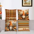 thumbnail image 5 of Fall Throw Pillow Covers 18x18 Set of 4 Thanksgiving Pumpkin Pillow Covers Plaid Orange Autumn Gnomes Pillow Case Sunflower Cushion Covers Outdoor Sofa Couch Home Halloween Decorations 18 Inch, 5 of 6