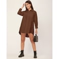 thumbnail image 2 of Moomaya Classic Solid Cotton Shirt Dress - Long Sleeves, Everyday Casual Wear, 2 of 9